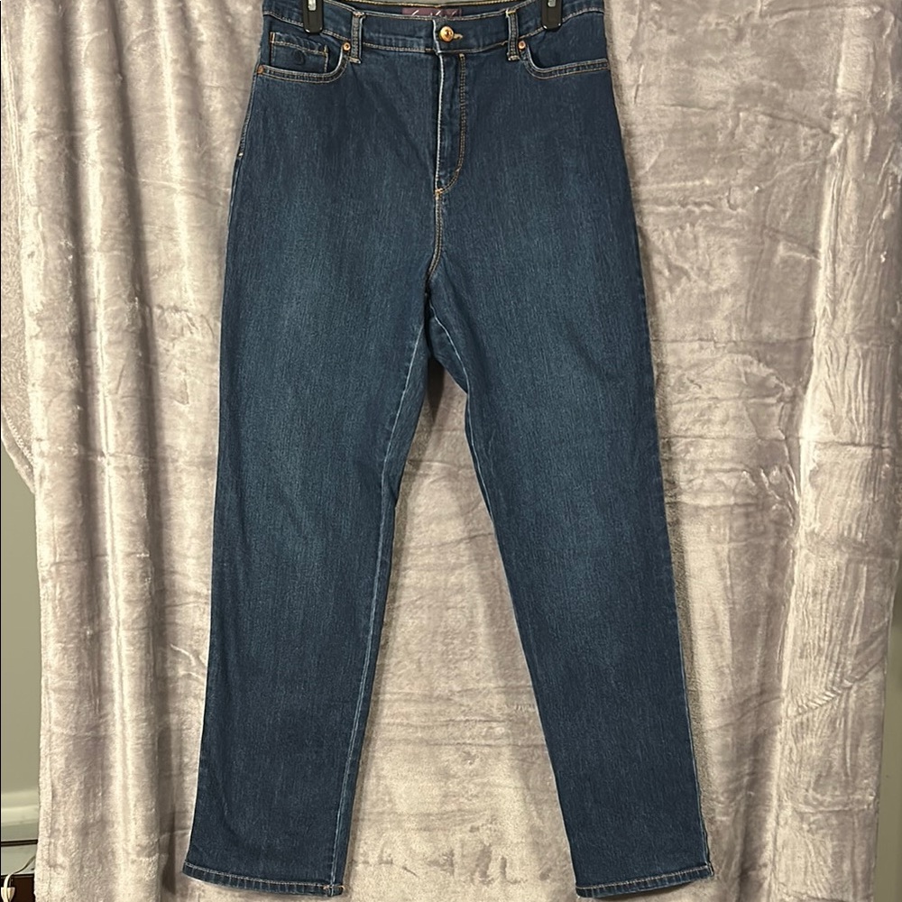 Gloria Vanderbilt Amanda Women's Straight Leg Jeans - Dark Blue